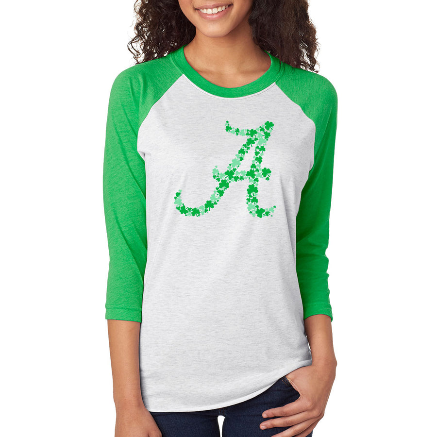 Shamrock Pattern Logo Raglan
